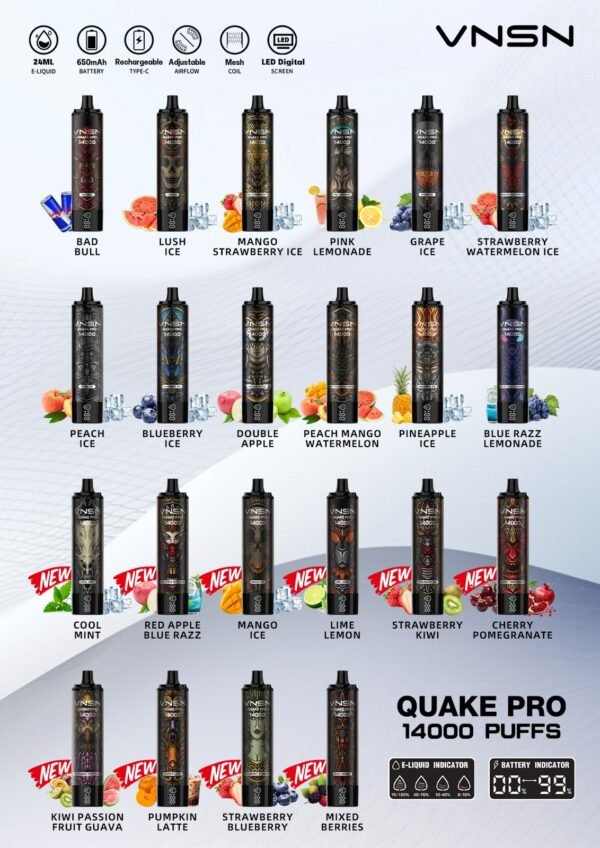 VNSN Quake Pro 14K Puffs 5%Nicotine Vape