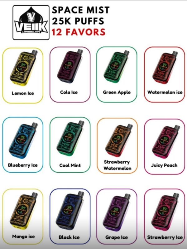 VEIIK SPACE MIST (25K/30K) Puffs, 5%Nicotine Vape.