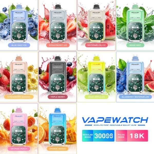 JNR VAPE WATCH 30K Puffs, 2%Nicotine, Disposable Vape.