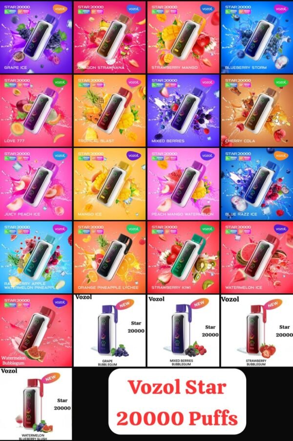 VOZOL STAR 20K Puffs, 5%Nicotine, Disposable Vape.