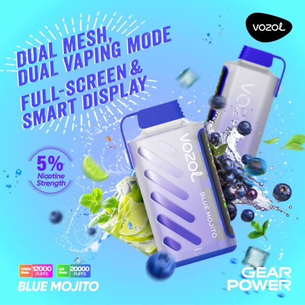 Vozol Gear Power 20K Puffs, 5%Nicotine, Disposable Vape.