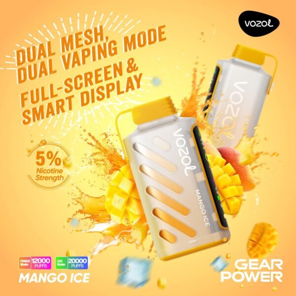 Vozol Gear Power 20K Puffs, 5%Nicotine, Disposable Vape.