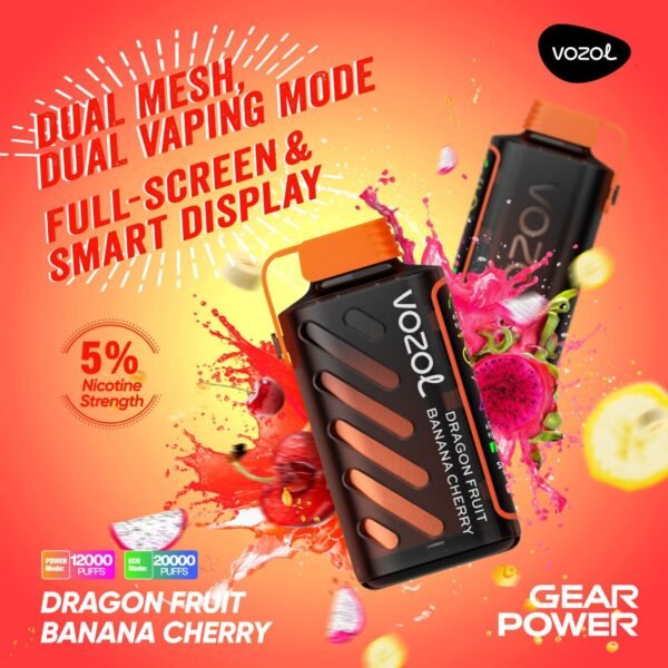 Vozol Gear Power 20K Puffs, 5%Nicotine, Disposable Vape.