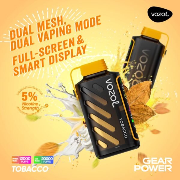 Vozol Gear Power 20K Puffs, 5%Nicotine, Disposable Vape.