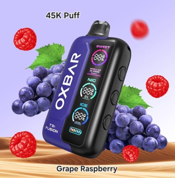OXBAR TRI-FUSION Sweet/Nic/ice Control, 45K Puffs, Disposable, Rechargeable, Vape.