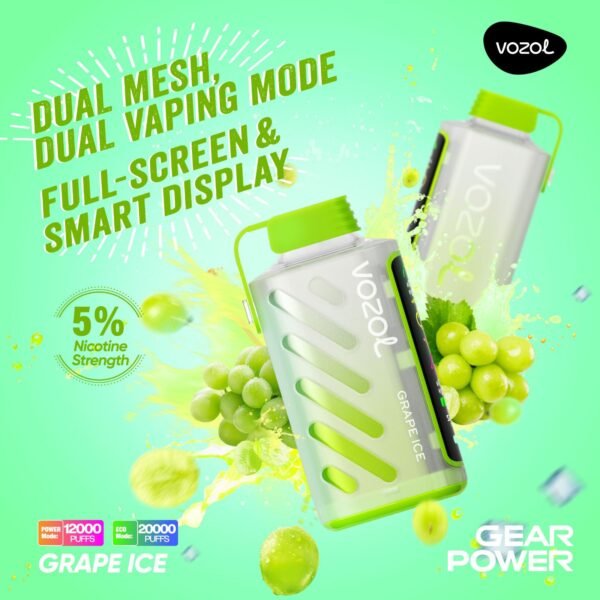 Vozol Gear Power 20K Puffs, 5%Nicotine, Disposable Vape.