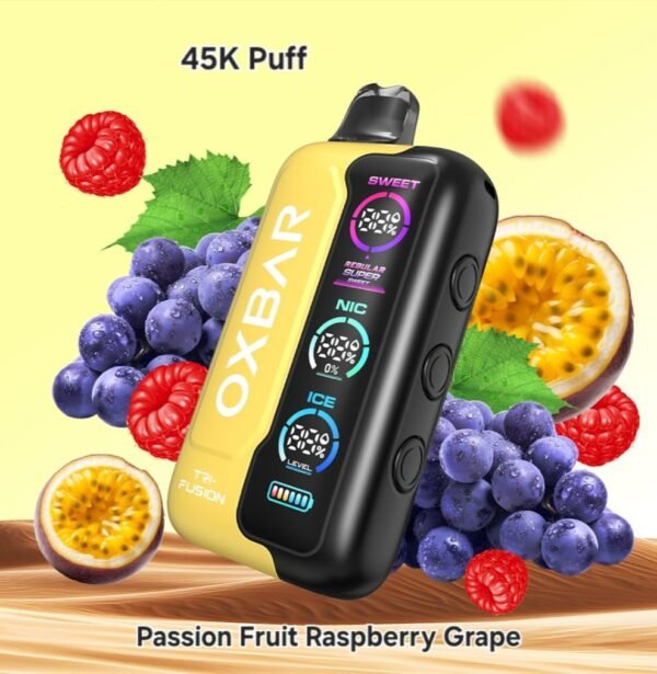 OXBAR TRI-FUSION Sweet/Nic/ice Control, 45K Puffs, Disposable, Rechargeable, Vape.