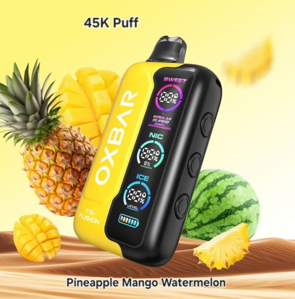 OXBAR TRI-FUSION Sweet/Nic/ice Control, 45K Puffs, Disposable, Rechargeable, Vape.