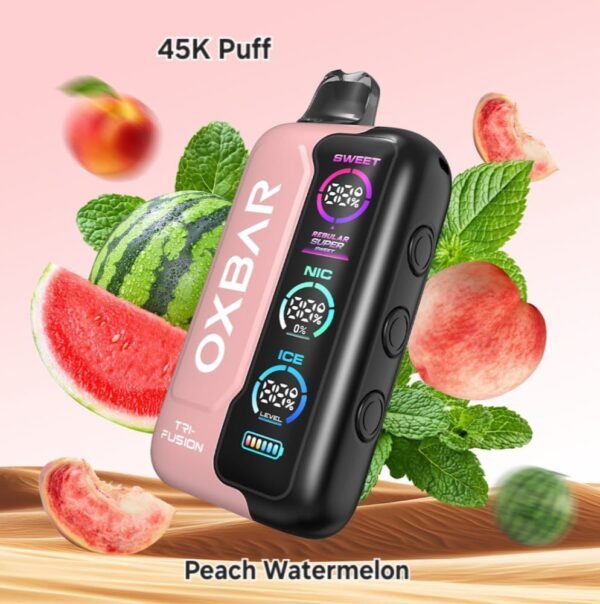 OXBAR TRI-FUSION Sweet/Nic/ice Control, 45K Puffs, Disposable, Rechargeable, Vape.