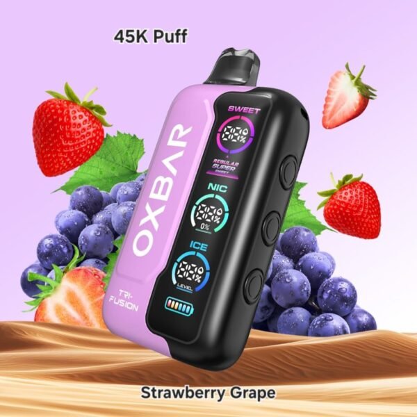 OXBAR TRI-FUSION Sweet/Nic/ice Control, 45K Puffs, Disposable, Rechargeable, Vape.
