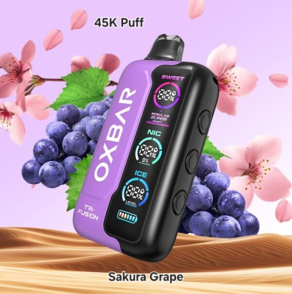 OXBAR TRI-FUSION Sweet/Nic/ice Control, 45K Puffs, Disposable, Rechargeable, Vape.