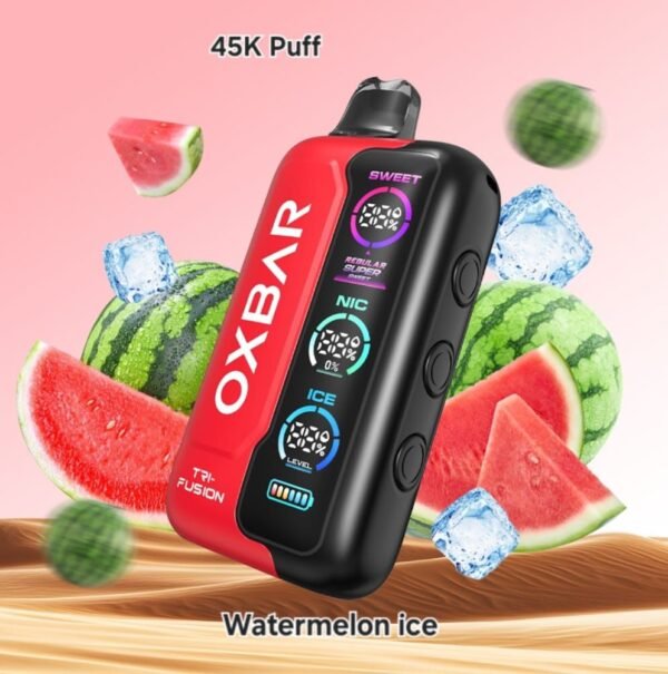OXBAR TRI-FUSION Sweet/Nic/ice Control, 45K Puffs, Disposable, Rechargeable, Vape.