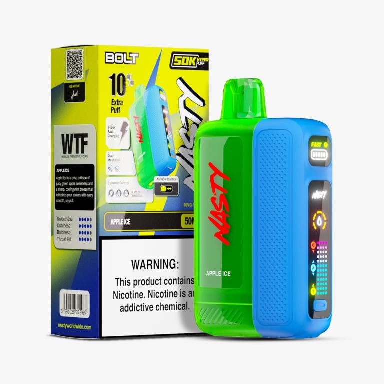 NASTY BOLT 50K Puffs, 5%Nicotine, Disposable Vape.