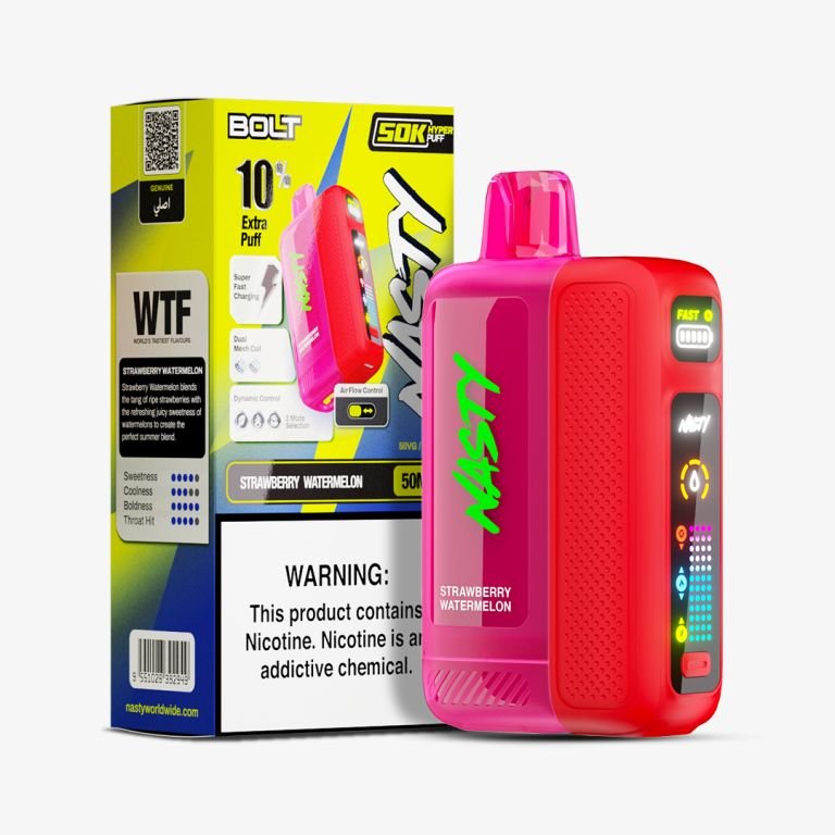 NASTY BOLT 50K Puffs, 5%Nicotine, Disposable Vape.