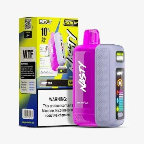 NASTY BOLT 50K Puffs, 5%Nicotine, Disposable Vape.