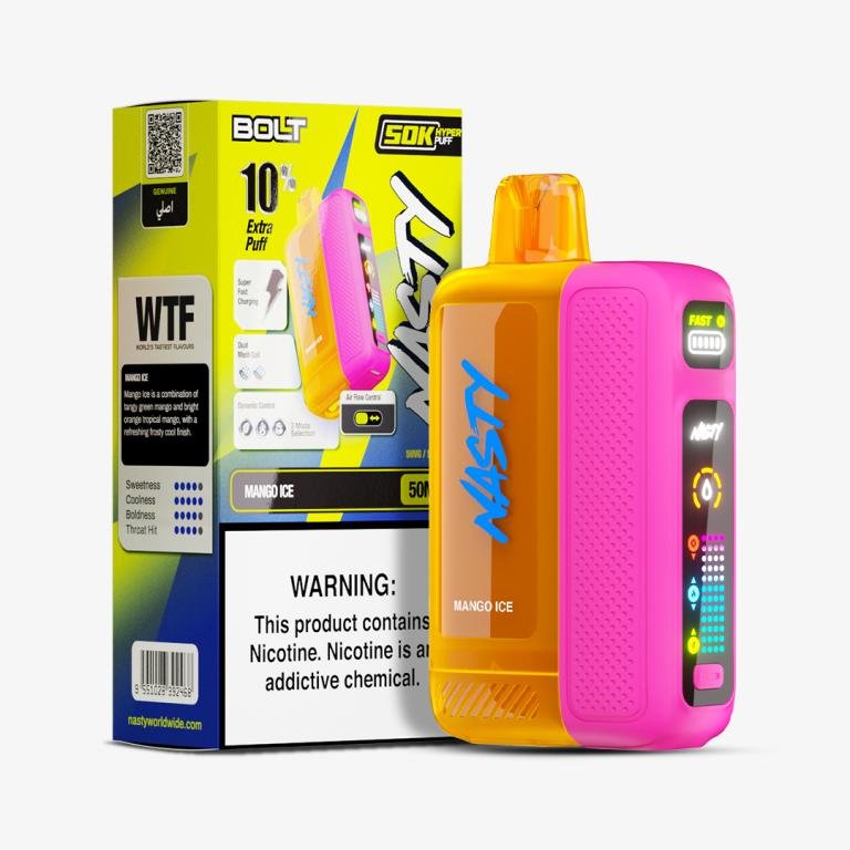 NASTY BOLT 50K Puffs, 5%Nicotine, Disposable Vape.