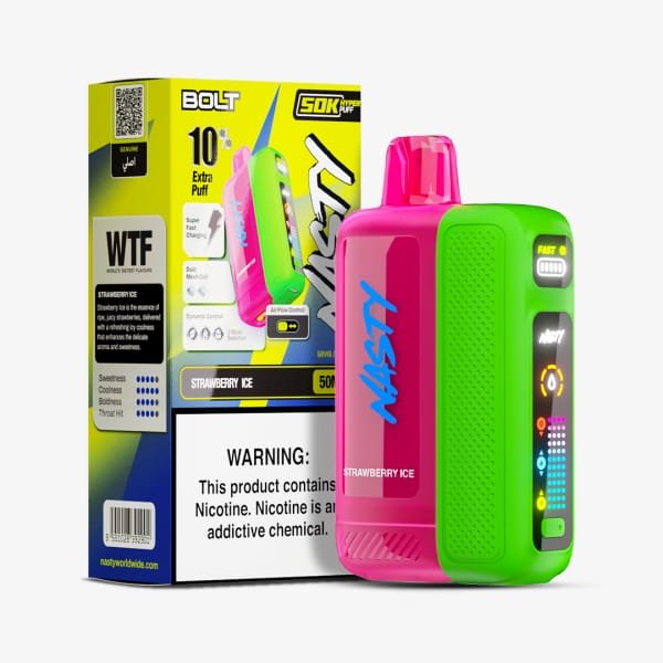 NASTY BOLT 50K Puffs, 5%Nicotine, Disposable Vape.