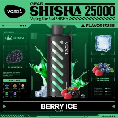 OZOL GEAR SHISHA DTL 25K PUFFS, 5%NICOTINE, DISPOSABLE VAPE