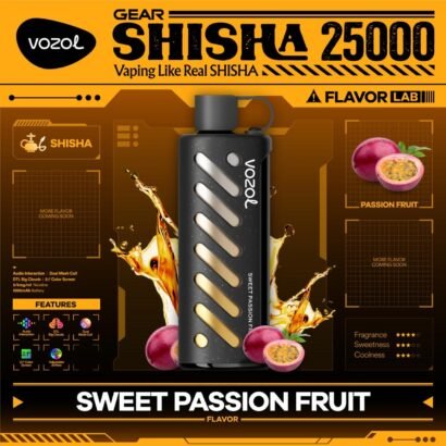 OZOL GEAR SHISHA DTL 25K PUFFS, 5%NICOTINE, DISPOSABLE VAPE