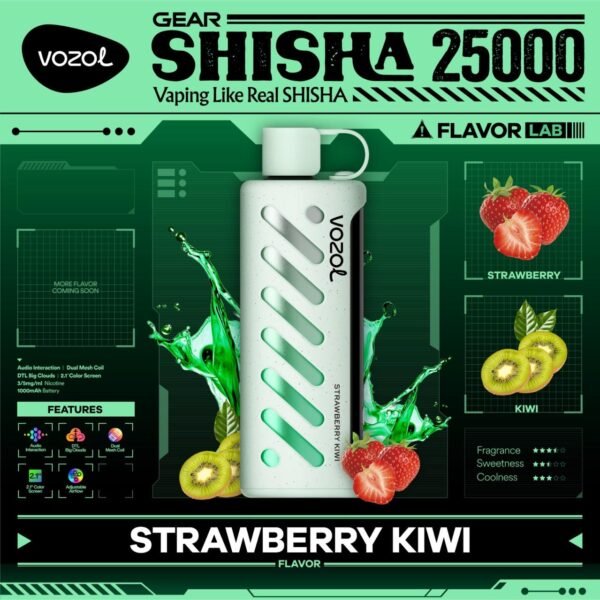OZOL GEAR SHISHA DTL 25K PUFFS, 5%NICOTINE, DISPOSABLE VAPE