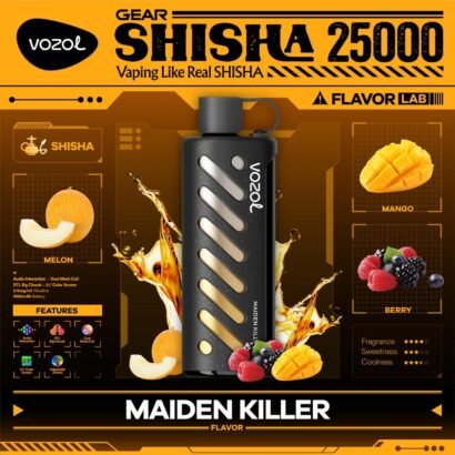 OZOL GEAR SHISHA DTL 25K PUFFS, 5%NICOTINE, DISPOSABLE VAPE