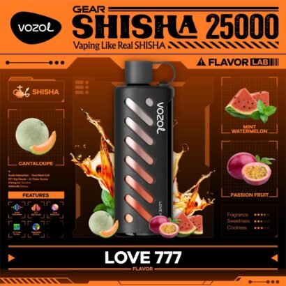 OZOL GEAR SHISHA DTL 25K PUFFS, 5%NICOTINE, DISPOSABLE VAPE