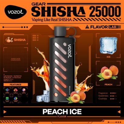 OZOL GEAR SHISHA DTL 25K PUFFS, 5%NICOTINE, DISPOSABLE VAPE