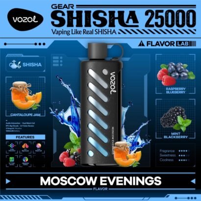 OZOL GEAR SHISHA DTL 25K PUFFS, 5%NICOTINE, DISPOSABLE VAPE