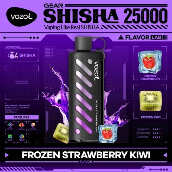OZOL GEAR SHISHA DTL 25K PUFFS, 5%NICOTINE, DISPOSABLE VAPE