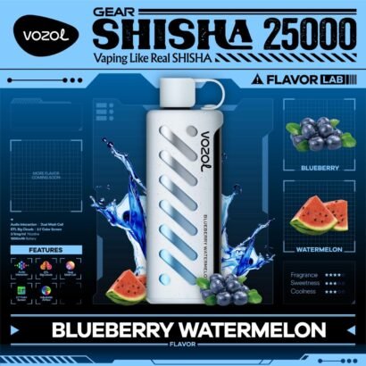OZOL GEAR SHISHA DTL 25K PUFFS, 5%NICOTINE, DISPOSABLE VAPE