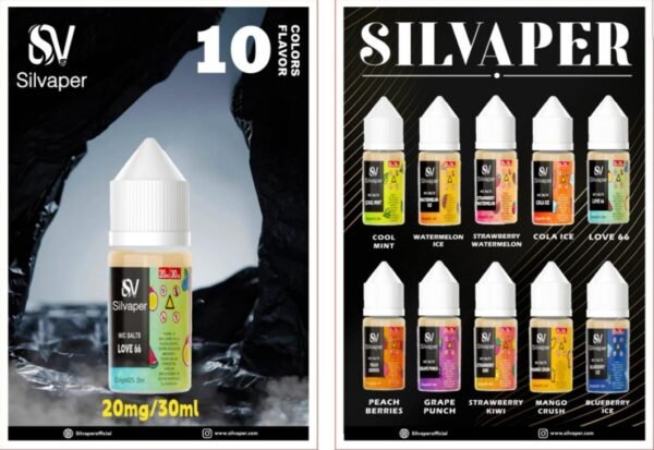 Silvaper E-Liquid Juice, 20Mg50Mg Nicotine, 30ML Bottle Size, Available Flavors.