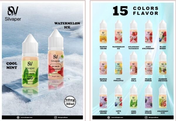Silvaper E-Liquid Juice, 20Mg50Mg Nicotine, 30ML Bottle Size, Available Flavors.